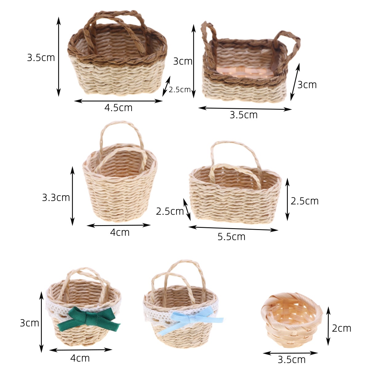 Basket Bag Wicker - 1Pc Dollhouse Handwoven Lafite Grass Handheld
