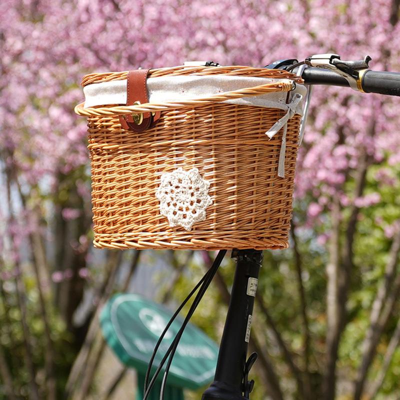 Basket Bag Wicker - Wicker Bicycle Basket Handlebar Basket For