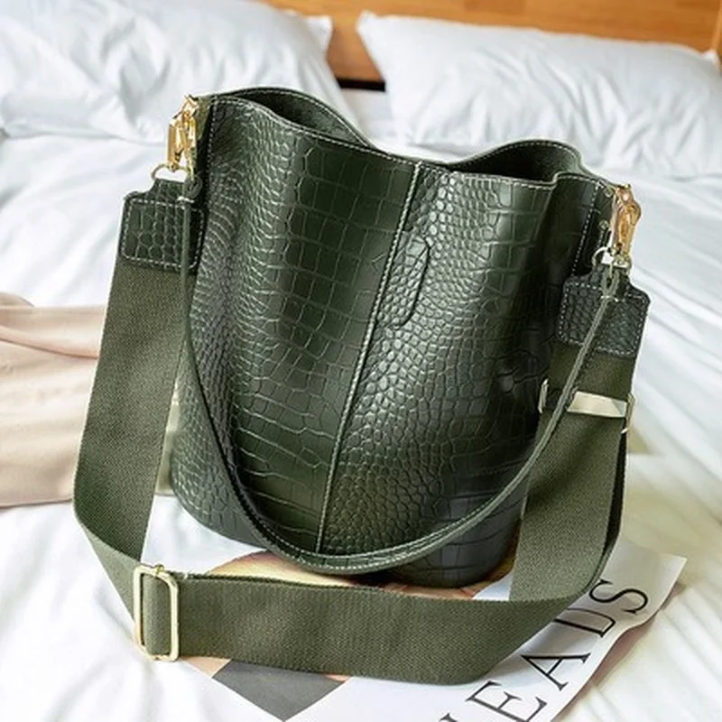 Women Bags Rack - Vintage Leather Stone Pattern Crossbody Bags