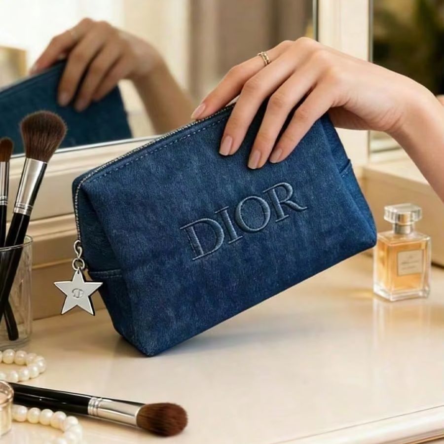 Dior Dark Denim Embroidered Lo - Women Bags Dior review and price
