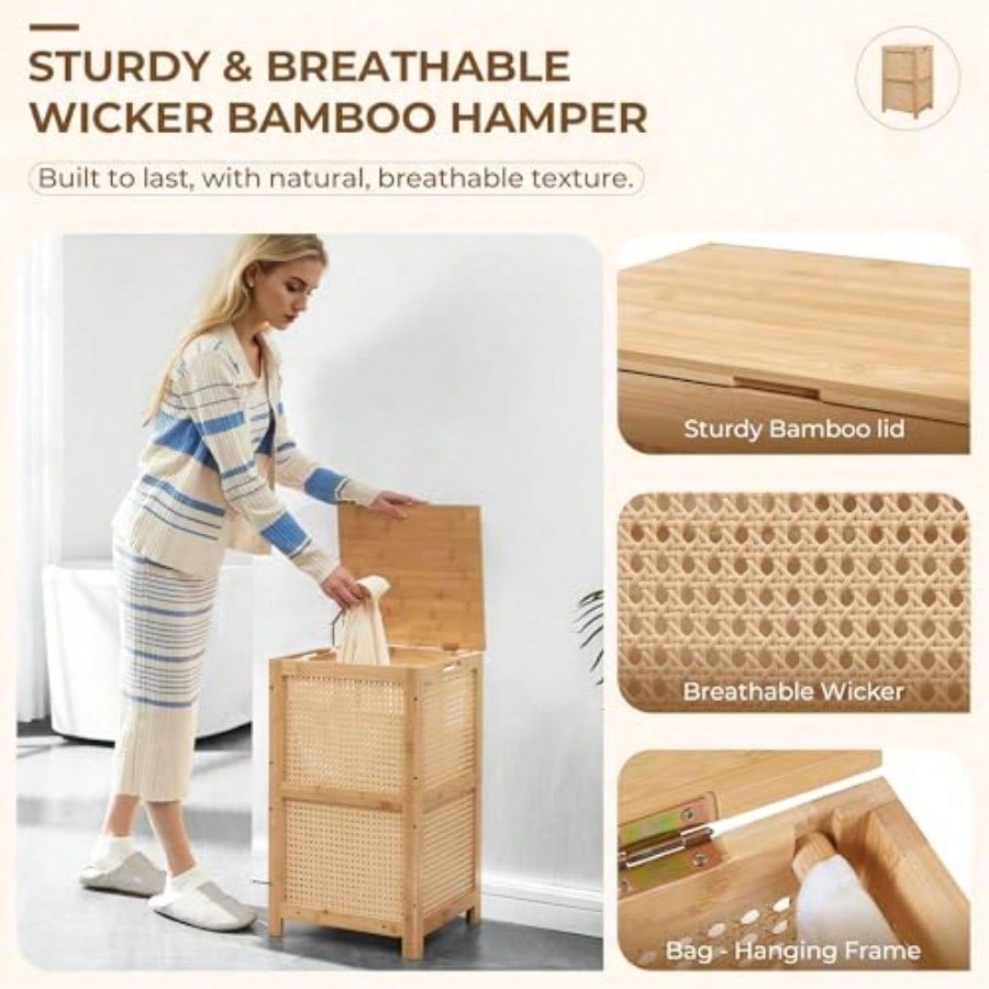 Bamboo Wicker Laundry Hamper B - Basket Bag Wicker review and price