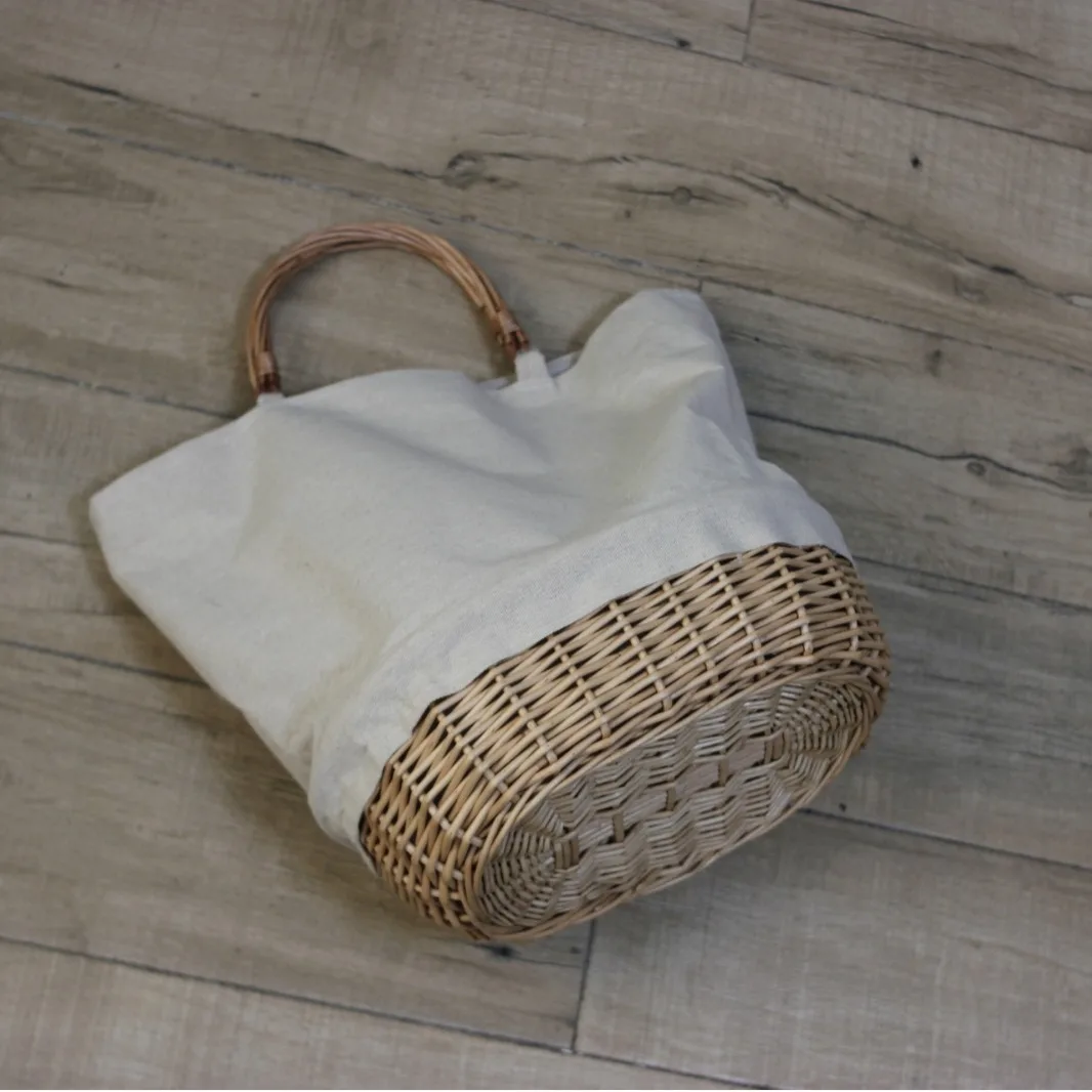 Wicker Woven Basket Bag Linen  - Basket Bag Wicker review and price