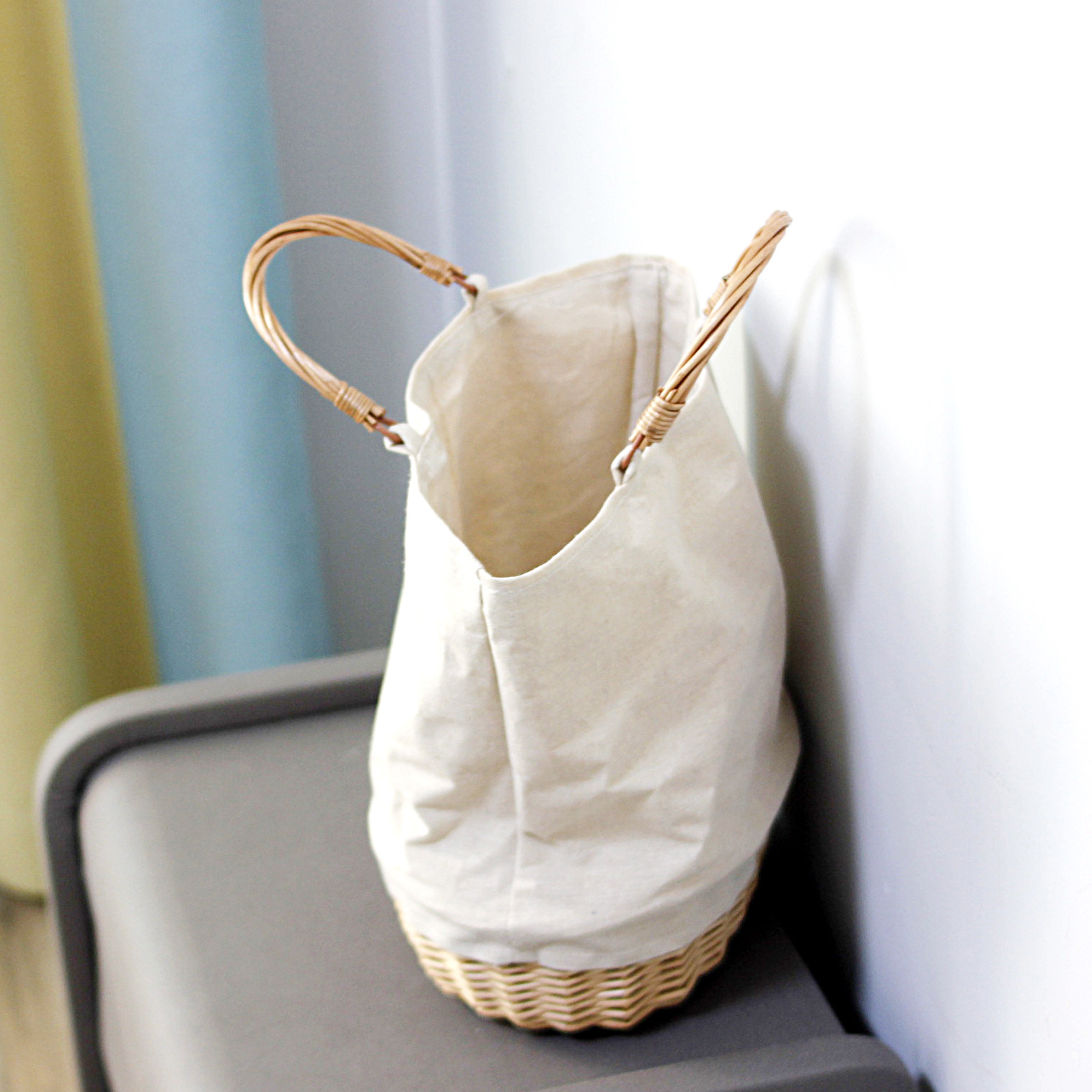 Wicker Woven Basket Bag Linen  - Basket Bag Wicker review and price