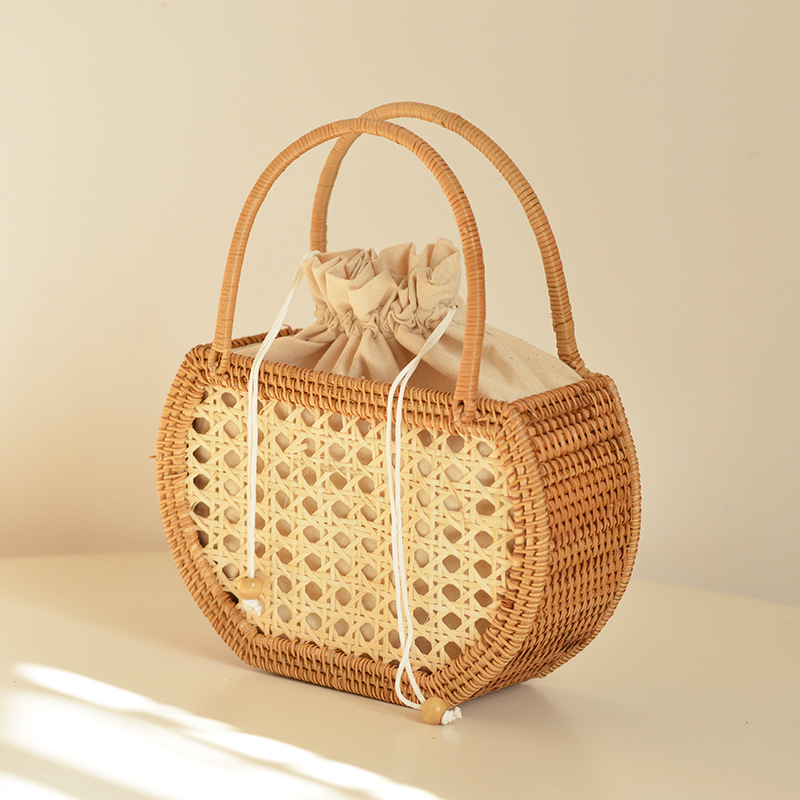 Casual Hollow Rattan Basket Ba - Basket Bag Wicker review and price