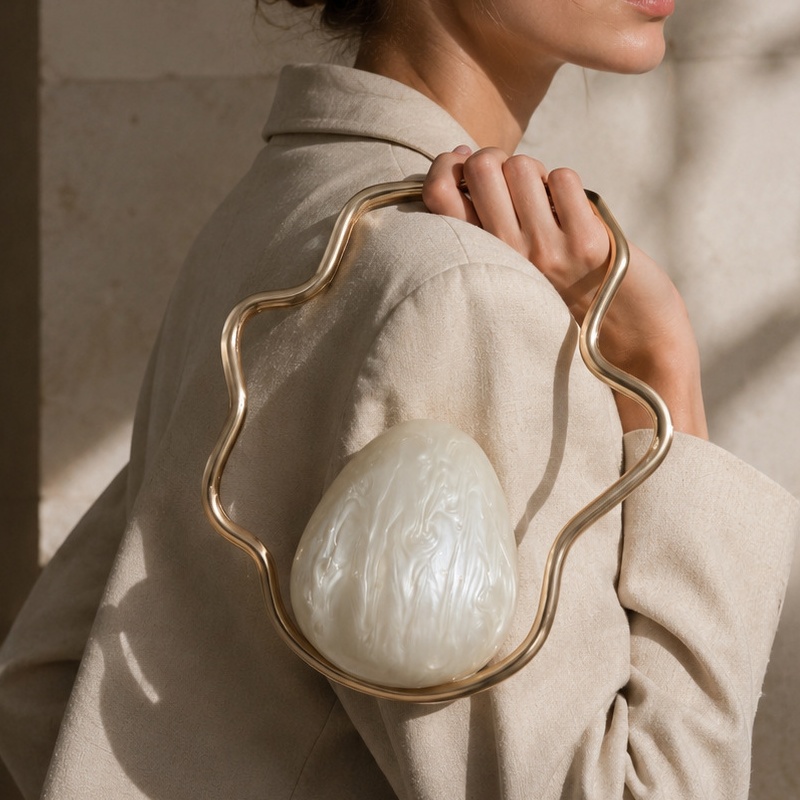 Women mini Acrylic Egg Bag Cut - Women Bags Gold review and price