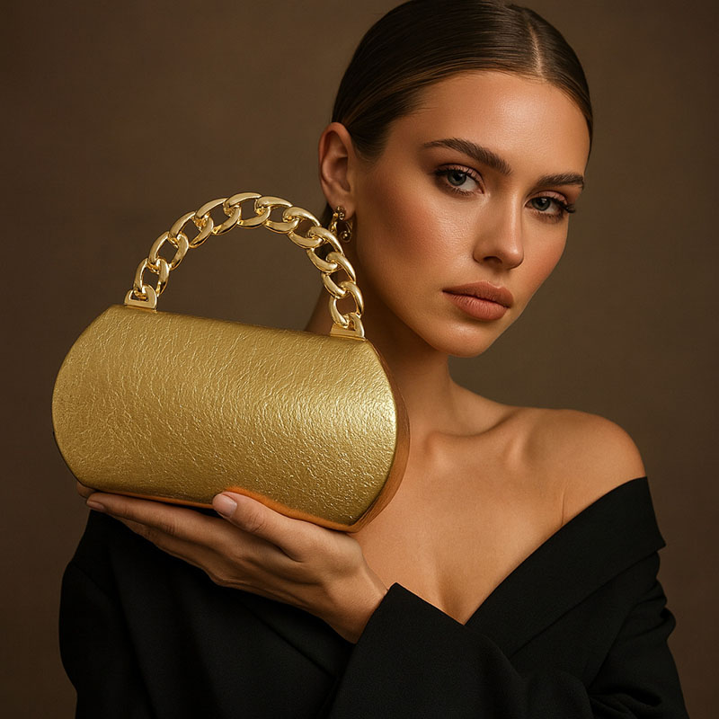 Luxury Gold Metal Buckle Box C - Women Bags Gold review and price