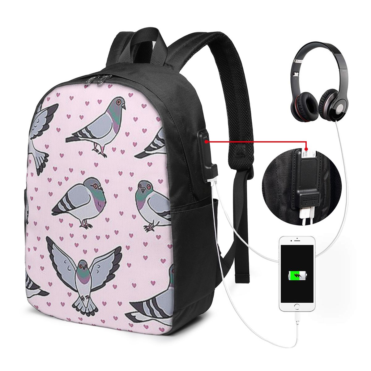 Cute Cartoon Pigeons Pack Back - Women Bags Pack review and price