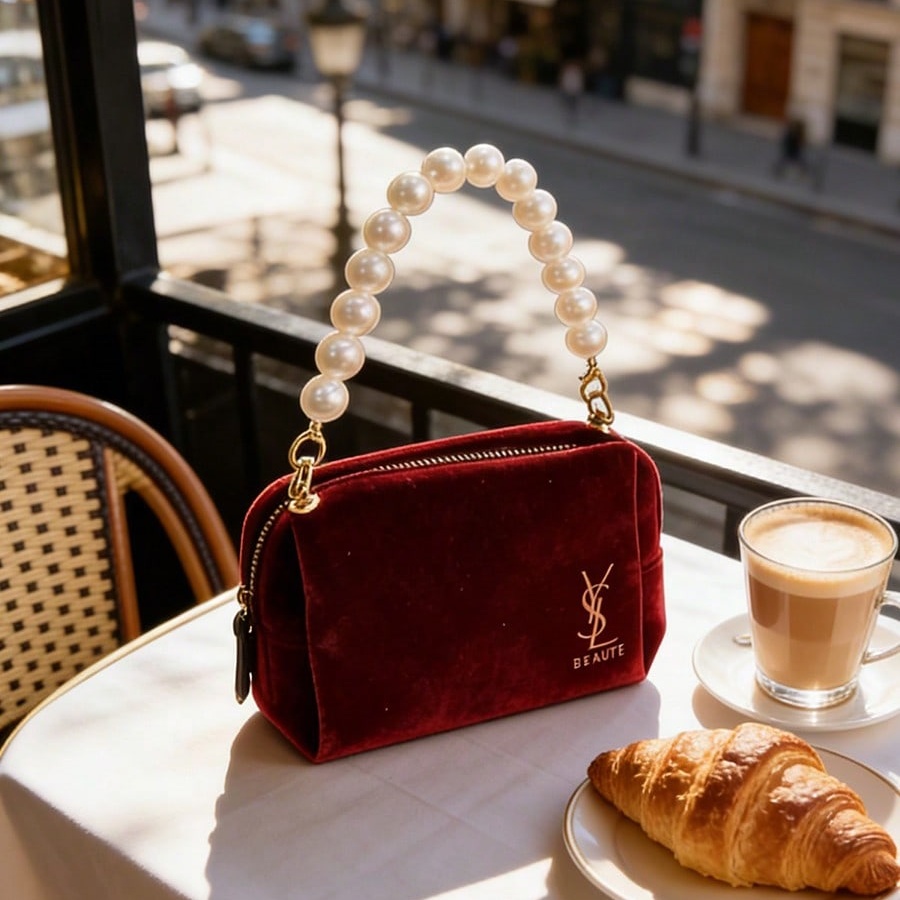 YSL Wine‑Red Velvet Cosmetic B - Women'S Ysl Bags Tote review and price