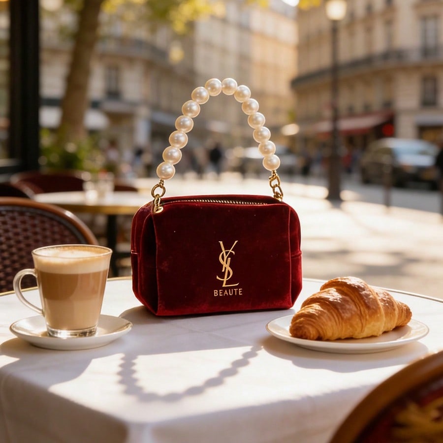 YSL Wine‑Red Velvet Cosmetic B - Women'S Ysl Bags Tote review and price